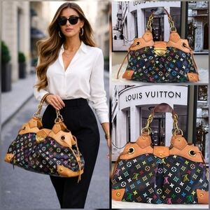 Louis Vuitton LV Shoulder Bag Ursula Black Monogram Multicolor